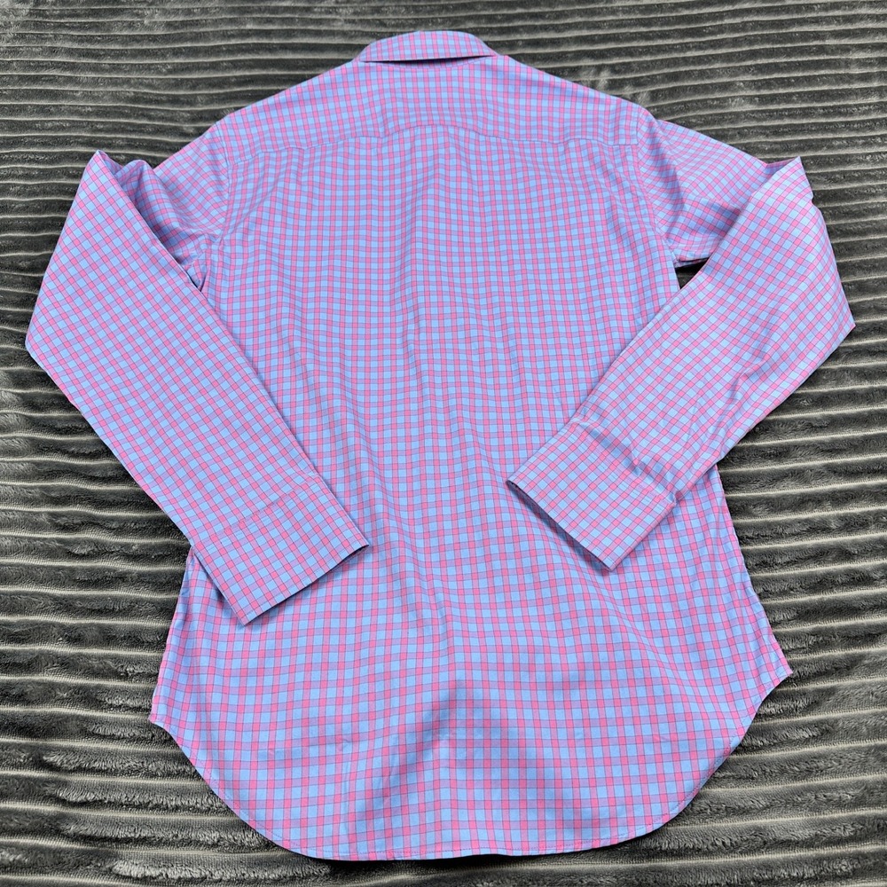 Bonobos Jetsetter Slim Fit Shirt Mens XS Pink Blue Check Stretch Long Sleeve - Picture 8 of 10